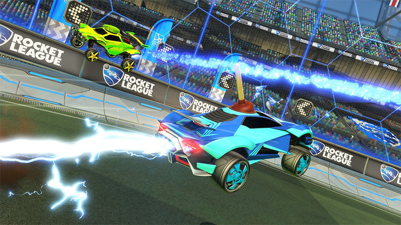 Image of cars racing in the game Rocket League