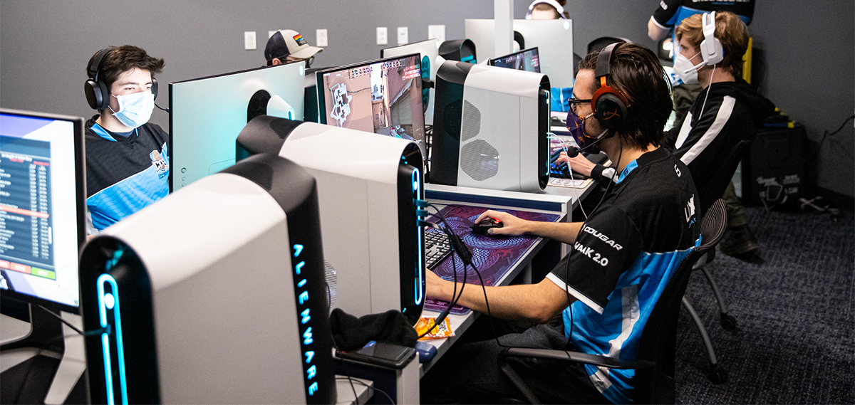 Students competing in esports matches